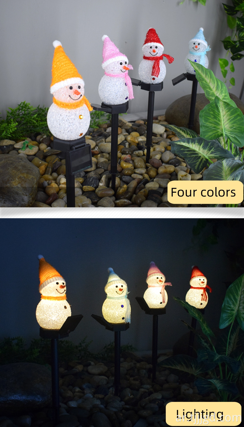 Solar Powered Snowman Light